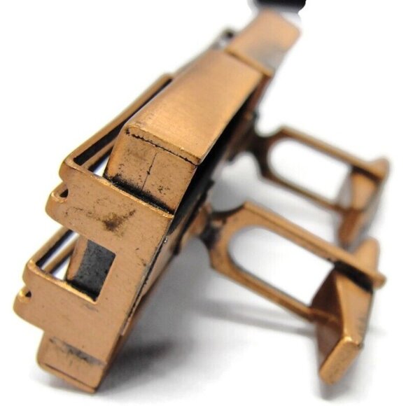 Vintage Renoir Copper Modernist Square Cufflinks Shirt Accessories Wedding - Picture 4 of 12